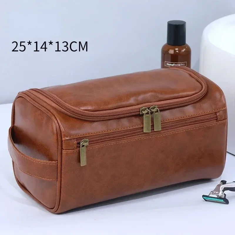 trousse de toilette vintage pour homme - trousse de voyage de luxe suspendue pour cosmétiques, sac de lavage pour voyages d'affaires, organisateur de maquillage masculin, pochette de rangement