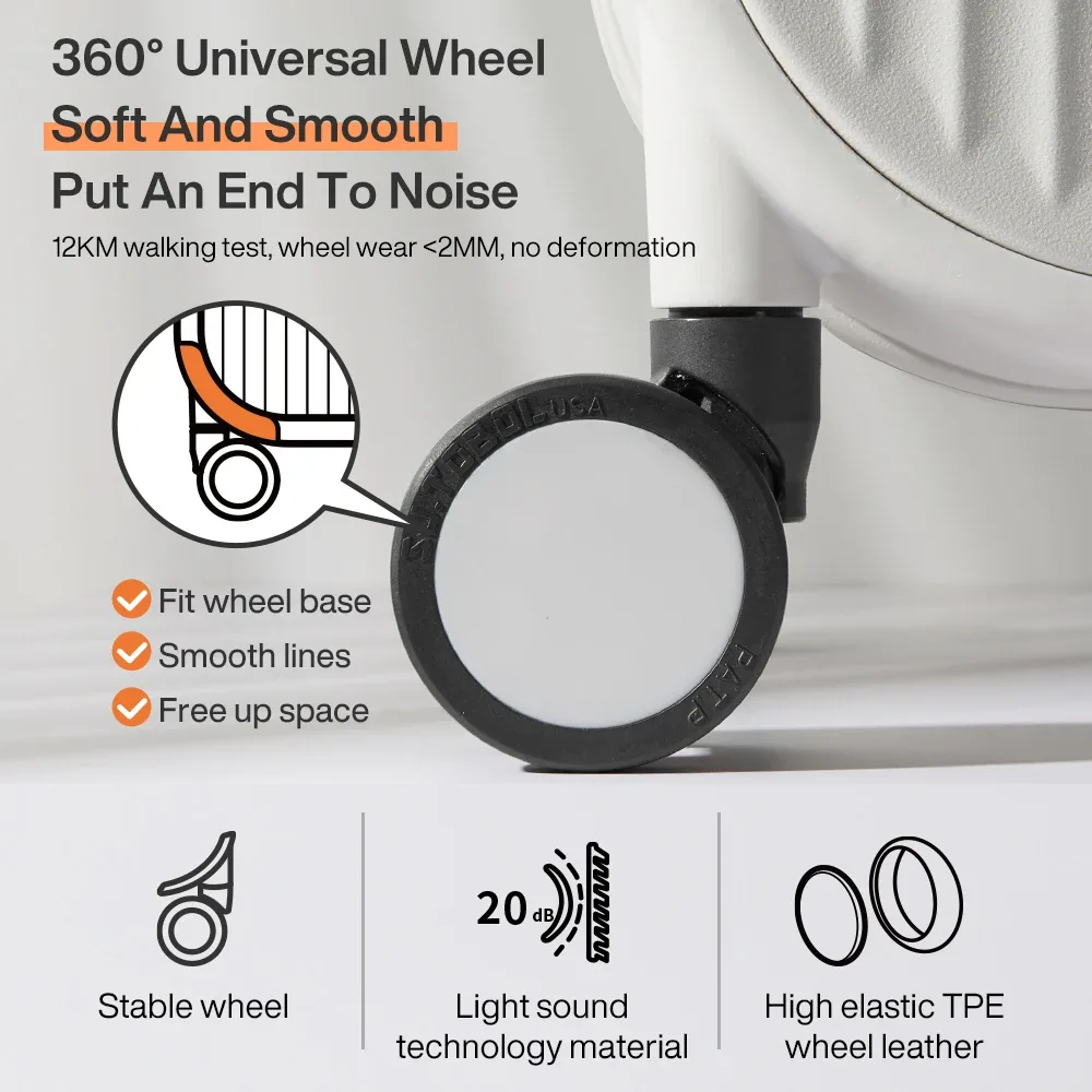 mixi nouveau design valise bagage à main avec tasse support pour téléphone coque rigide bagage roulant pc spinner roues boîtier de chariot