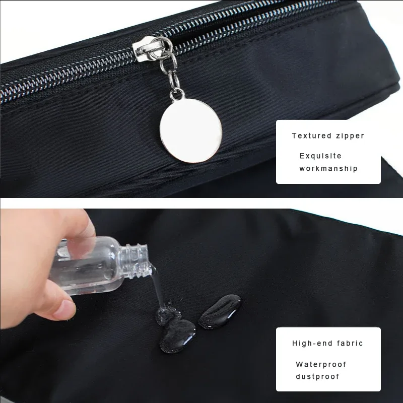 trousse de maquillage imperméable en nylon pour femme, sac à pinceaux cosmétiques, trousse de voyage, outils de pinceaux, sacs à roulettes