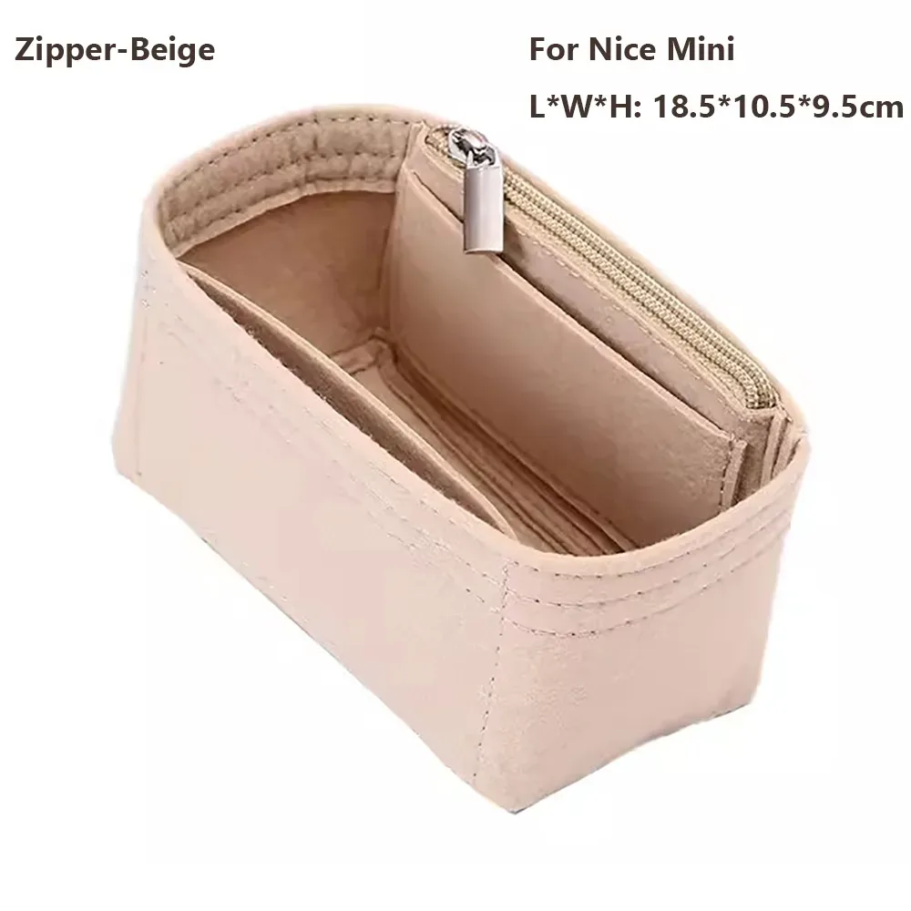 organisateur de sac à main en feutre, insert de rangement portable pour sacs lv nice nano/mini/bb/vanity