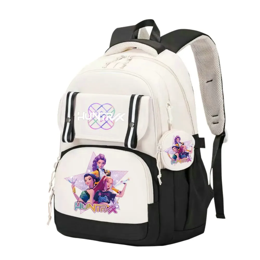 sac d'école kpop demon hunters pour enfants, grande capacité, sac à dos d'étudiant de haute qualité, imprimé avec des personnages de dessins animés mignons, sac à dos de voyage