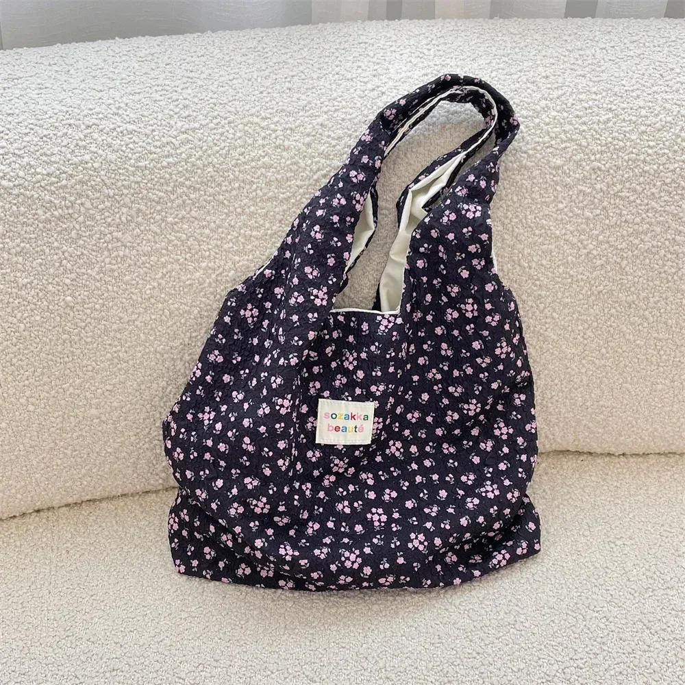 fourre-tout femme sac à provisions eco sac à main réutilisable épicerie shopper sac à main coréen femmes doux dessin animé sac à bandoulière livres pochette