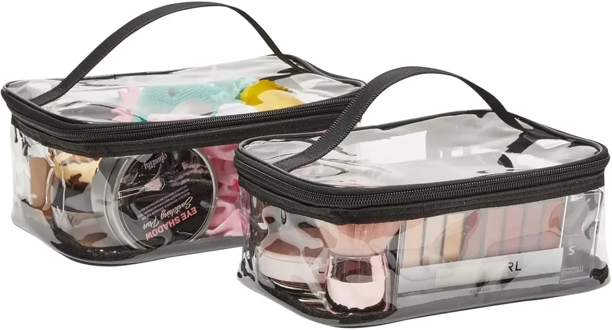 sacs de rangement de jouets transparents, sacs d'organisation de jouets en pvc transparent avec fermeture éclair, pochette de rangement de jouets étanche