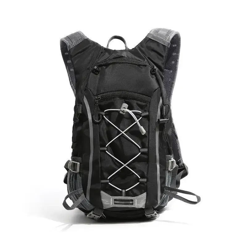 sac à dos de randonnée léger avec bandes réfléchissantes, sangle réglable, poche externe en mesh, support pour bâton de trekking, porte-bouteille et compartiment pour ordinateur portable