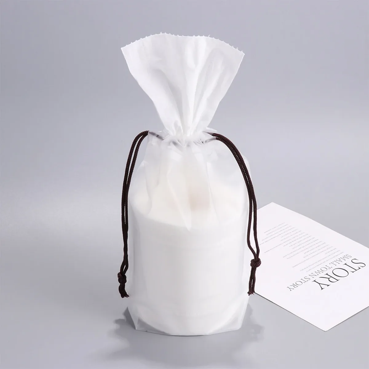 sac de rangement transparent à cordon de serrage, 1 pièce, sac de rangement pour chaussures de voyage, serviettes, mat, anti-poussière, étanche, sac de rangement d'épicerie