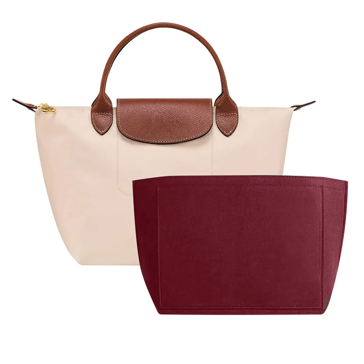 sac à insérer en feutre adapté au sac à main longchamp, sac de doublure en tissu feutré, sac de maquillage, support de voyage, organisateur de sac à main portable