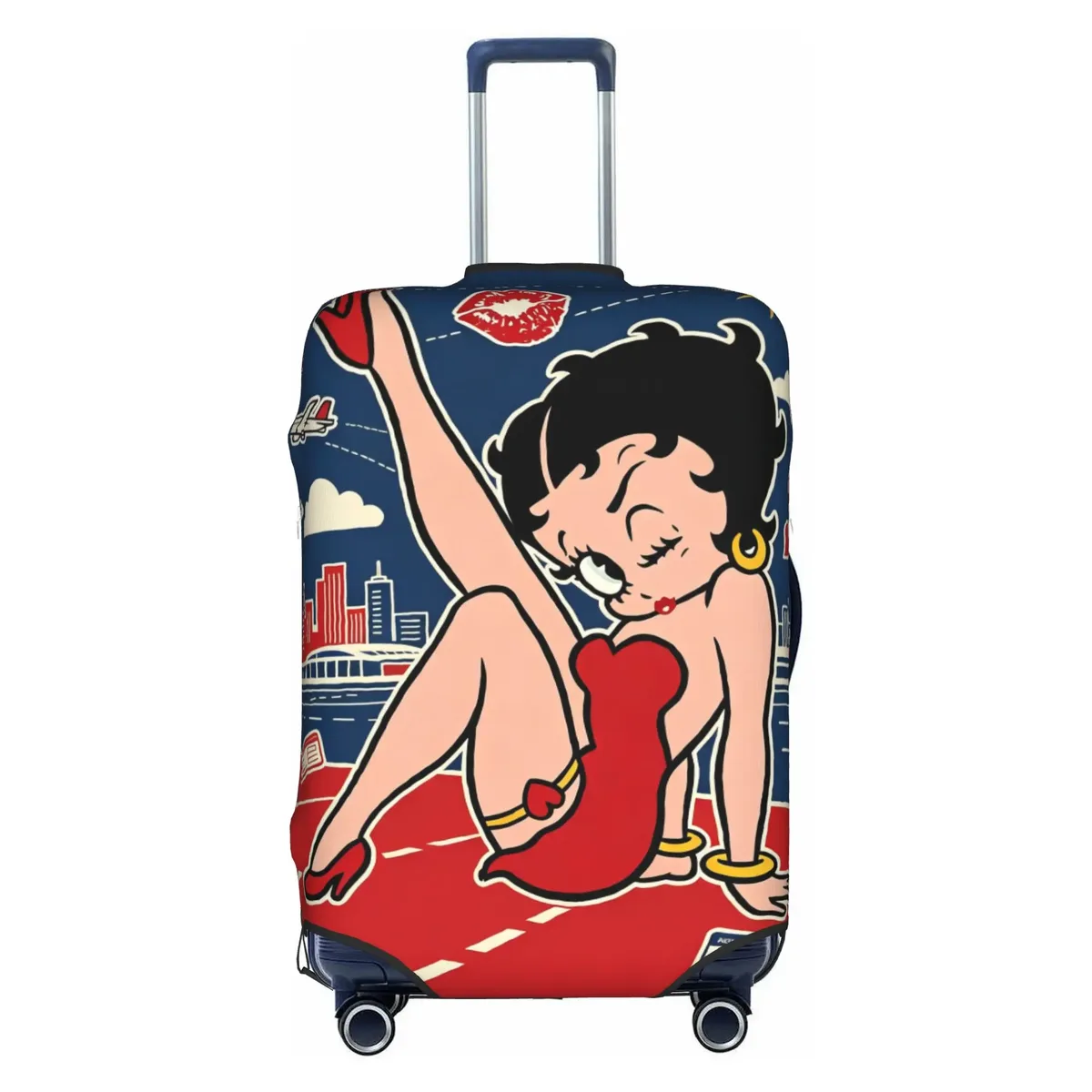 housse de valise élastique personnalisée b-bettys cartoon boop, housse de bagage de voyage classique d'anime pour valises de 18 à 32 pouces
