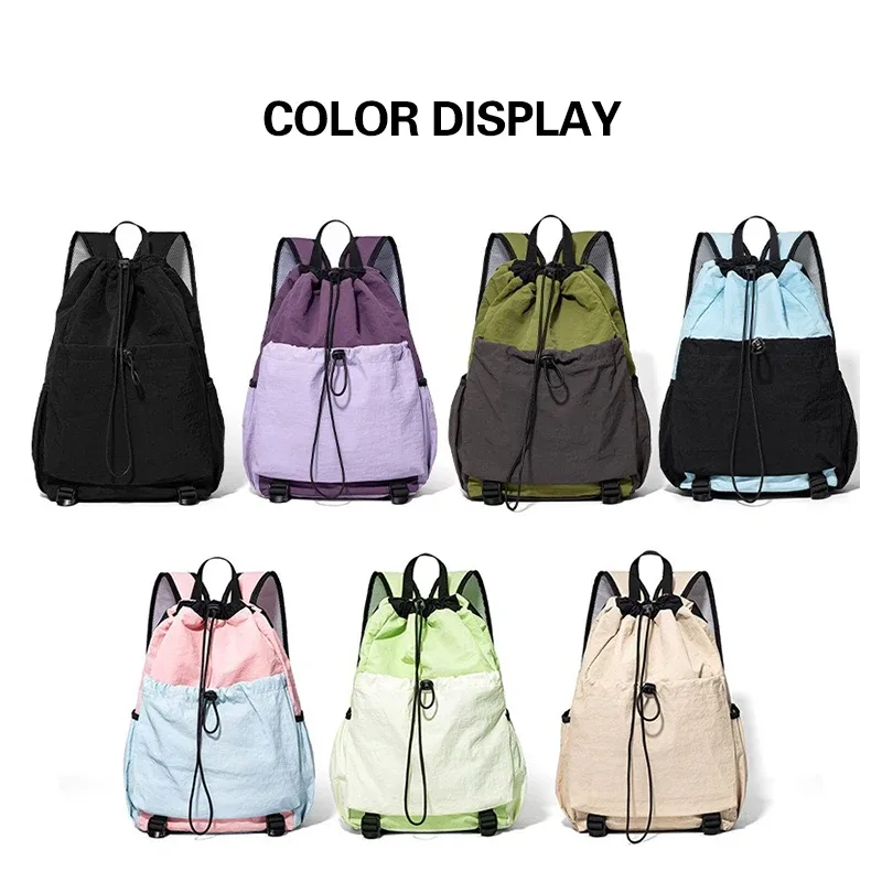 sac à dos de sport extérieur à cordon de serrage avec logo personnalisé, grande capacité, sac de badminton, personnalisation personnalisée, sac à dos en nylon imperméable