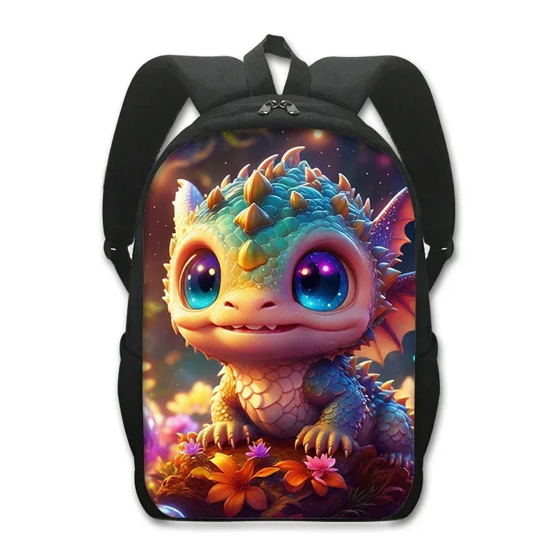 sac à dos dragon de dessin animé pour étudiants, sac à dos fantaisie avec imprimé dragon magique, sac à dos pour ordinateur portable pour femmes et hommes, sac à dos de voyage en plein air