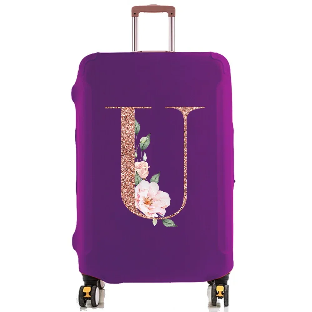 housse de protection pour bagages de 18 à 32 pouces, accessoires de voyage, tissu extensible illimité en or rose, housse anti-poussière, boîtier de chariot