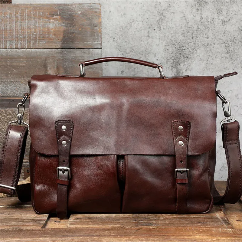 porte-documents en cuir véritable pour hommes, sac à main en peau de cercle naturelle, sacs de messager noirs pour ordinateur portable, affaires de luxe, haute qualité, mode