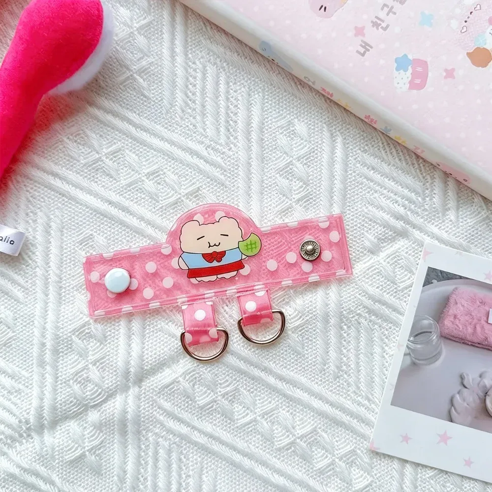 clip d'extension de sac en pvc de haute qualité, motif pois, transparent, avec double anneaux en d, support de breloque pour sac à dos
