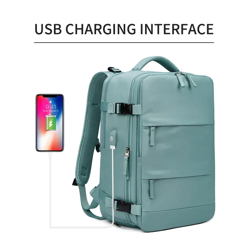 sac à dos pour ordinateur portable 15.6 pouces pour femmes et adolescentes, sac à dos d'école avec chargeur usb, sac à chaussures indépendant, sac à dos de voyage, sac à dos d'extérieur