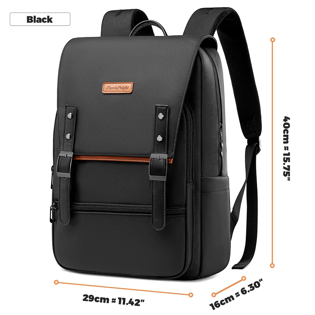 hk – sac à dos vintage pour hommes, sac à dos pour ordinateur portable de 15.6 pouces avec rabat magnétique, sac de voyage étanche, sac à dos pour collège, sac à dos de jour