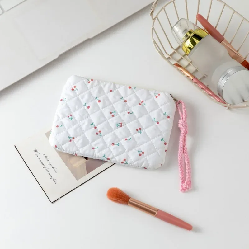 sac à cosmétiques avec nœud mignon, sac à cosmétiques à fermeture éclair pour femmes, petit étui de rangement pour rouge à lèvres, trousse de maquillage, sacs pour cartes de voyage pour dames