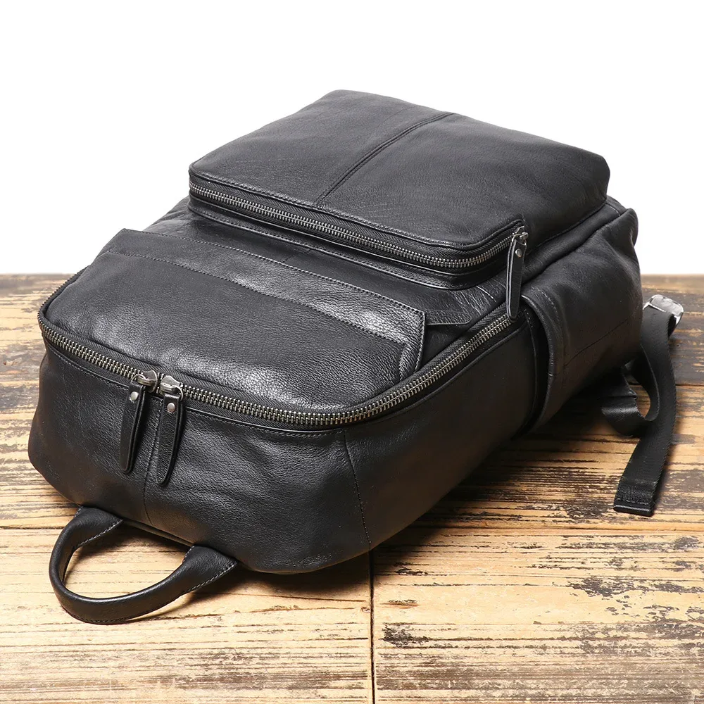 aetoo nouveau sac à bandoulière en cuir véritable pour hommes, sac de voyage en peau de vache de couche supérieure, sac d'ordinateur de grande capacité, bagages de voyage d'affaires