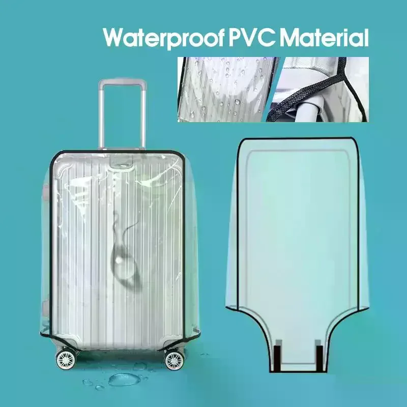 housse de protection transparente pour bagages de voyage, imperméable, anti-poussière, résistante à l'usure, en pvc, pour valise de 20 à 30 pouces