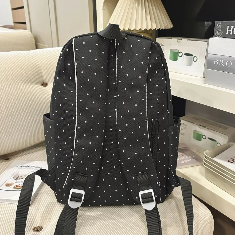 nouveau sac à dos à pois grande capacité, léger et multifonctionnel, motif touches de piano, noir, pour femmes