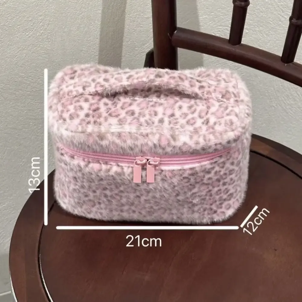 nouvelle trousse de maquillage portable avec fermeture éclair, motif léopard, étui de rangement multifonctionnel, sac à main portable pour femmes et filles