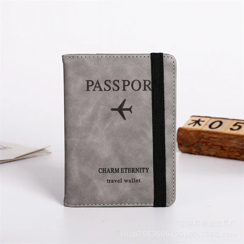 sac à passeport avec sangle en cuir pu, porte-passeport rfid, étui de protection, portefeuille de voyage à l'étranger, rangement de cartes, billets, sacs à main