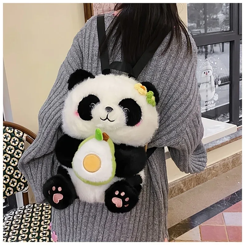 sac à dos en peluche panda mignon et pratique - mini sac de voyage pour filles avec motif de dessin animé