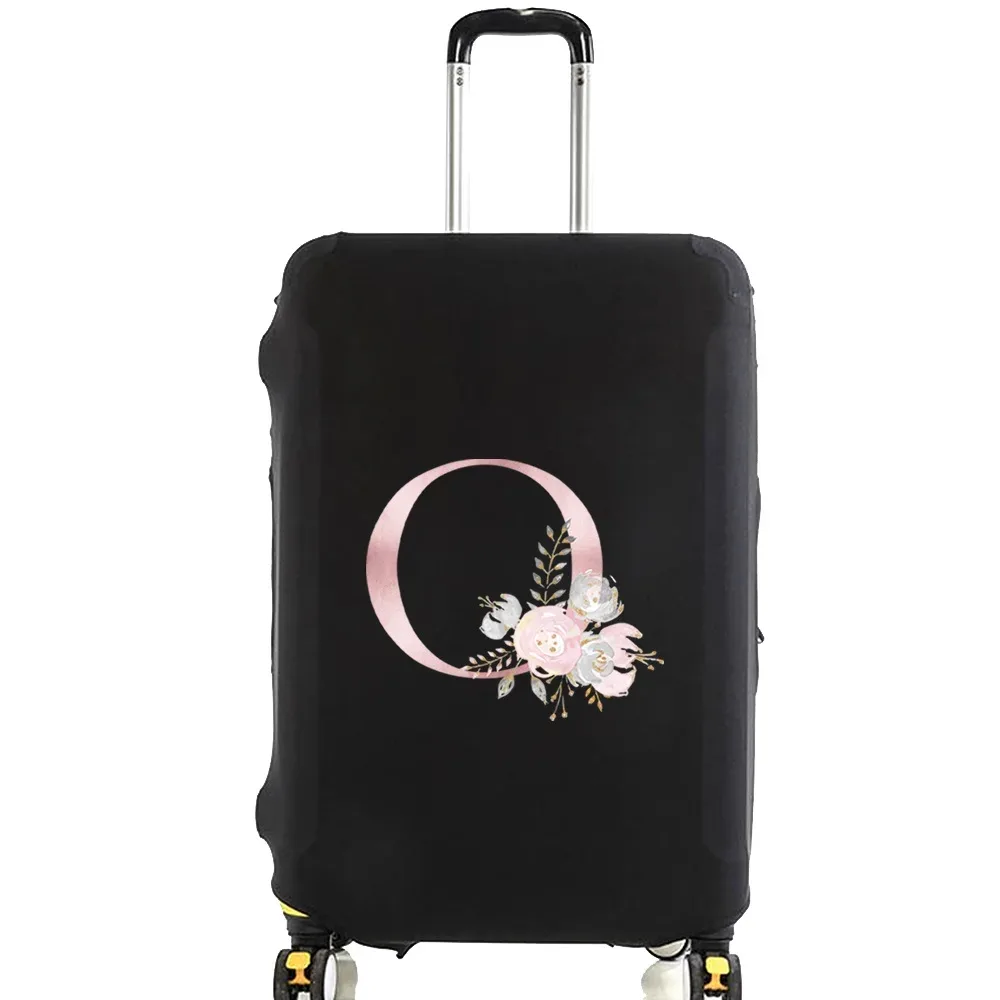 valise à bagages valise housse de protection rose fleur lettre nom motif voyage élastique bagages housse anti-poussière appliquer 18-28 valise