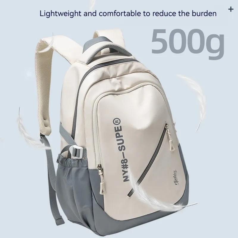 sac à dos de voyage en toile léger et simple de grande capacité, sac à dos décontracté en nylon imperméable, sac à dos pour ordinateur portable 15/16 pouces