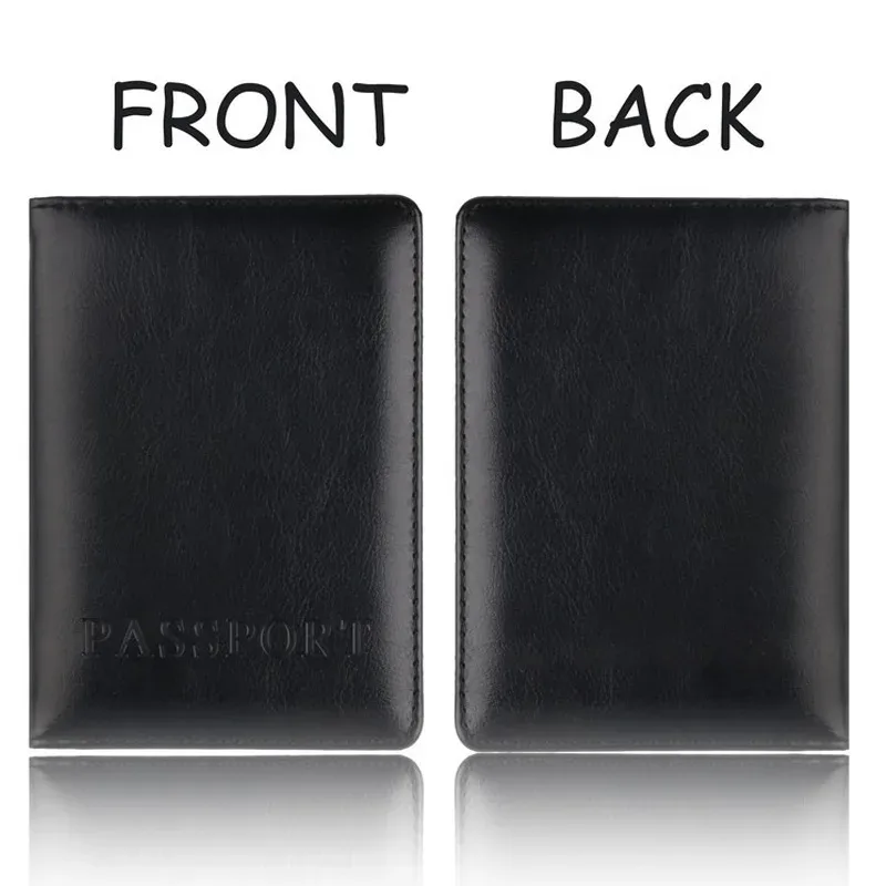 porte-passeport unisexe en cuir pu, étui à documents de voyage avec fentes multi-cartes, housse de protection simple pour hommes et femmes