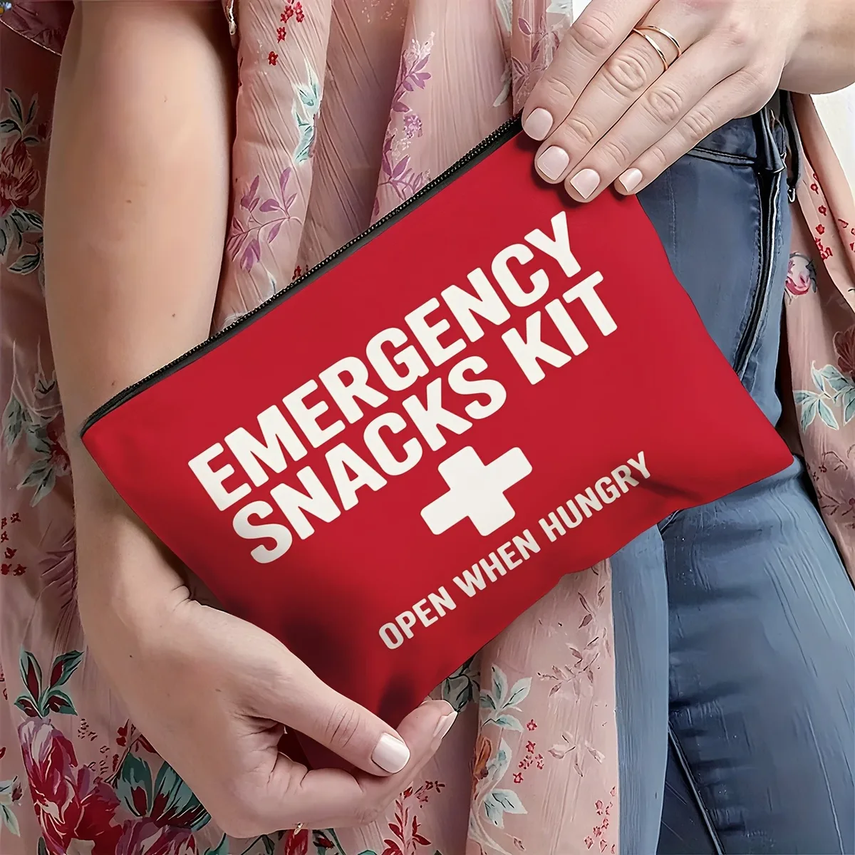 sac de trousse de premiers secours et de collations d'urgence avec symbole de la croix rouge – organisateur portable, rangement de produits de toilette et de fournitures pour trousse de premiers secours