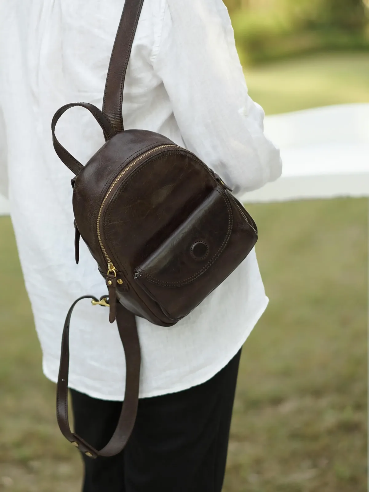 mode décontracté à la main première couche peau de vache femmes petit sac à dos week-end voyage en plein air vintage luxe en cuir véritable sac à dos