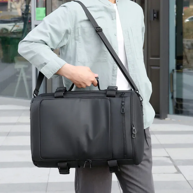 sac à dos de voyage carry on pour hommes et femmes, sac de sport convertible durable adapté aux ordinateurs portables de 16 pouces pour le fitness et les voyages