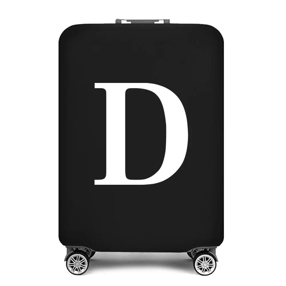 housse de protection pour bagages, housse de protection pour valise de 18 à 28 pouces, accessoires de voyage, 26 lettres blanches imprimées, housse anti-poussière élastique
