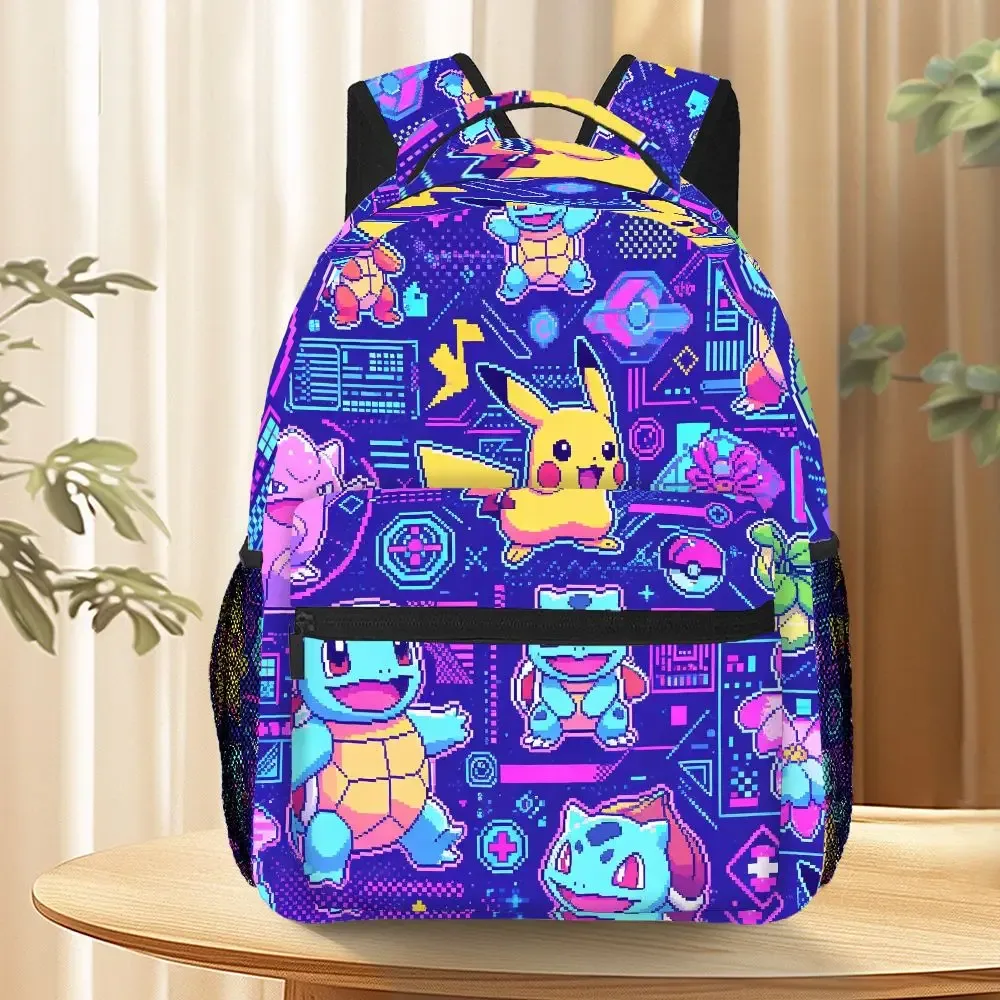 Sac à dos imprimé Pokemon Pixel Art, sac d'école, sac à dos décontracté pour garçons et filles, sac à dos de voyage pour ordinateur portable