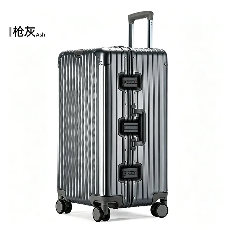 valise de voyage épaisse tout en aluminium de grande capacité de 32 pouces, cabine de voyage, valise en métal de 20 à 32 pouces, serrure douanière tsa