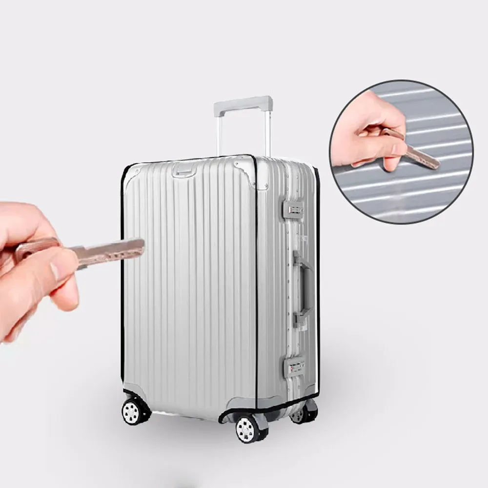housse de protection transparente pour bagages en pvc, housse de protection pour bagages à roulettes, housse extérieure résistante à l'usure, protection transparente