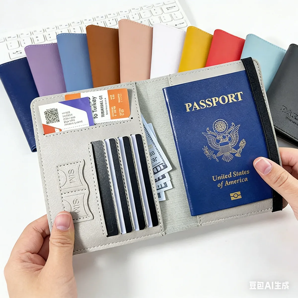 Portefeuille de passeport en cuir PU, accessoires multifonctions, housse de protection, porte-livres de voyage pour femmes/hommes