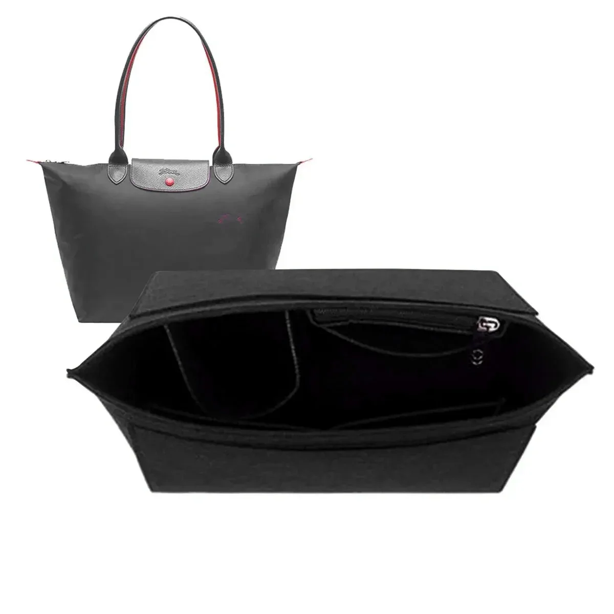 organisateur de sac à main, organisateur de sac à main en feutre multi-poches, organisateur de sac fourre-tout pliant pour insérer l'organisateur de portefeuille pour sac à main