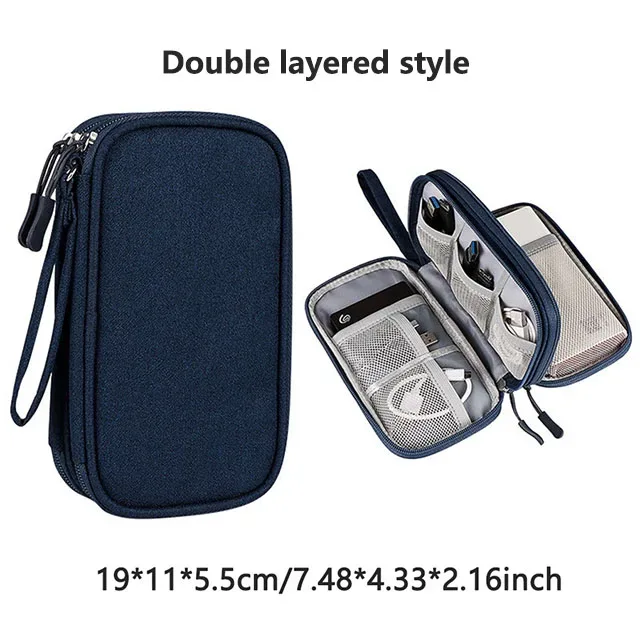 sac de rangement d'accessoires numériques multicouches, anti-poussière, housse de protection pour disque dur d'alimentation, sac de rangement pour câbles de données de batterie externe