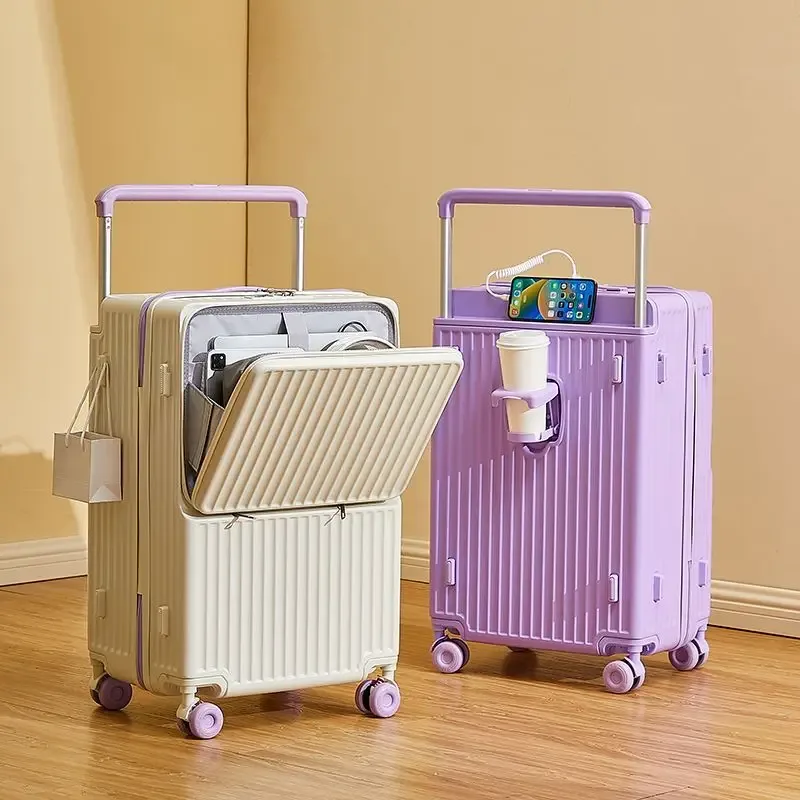 nouveau bagage à biellette large ouverture avant sac pour ordinateur portable valises de voyage multifonctions