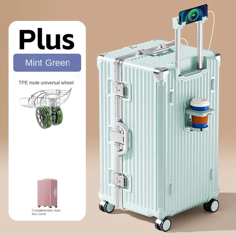 nouvelle version améliorée 3:7 valise grande capacité 28/30/32 pouces avec cadre en aluminium renforcé, valise de voyage en pc, valise à roulettes multifonctionnelle