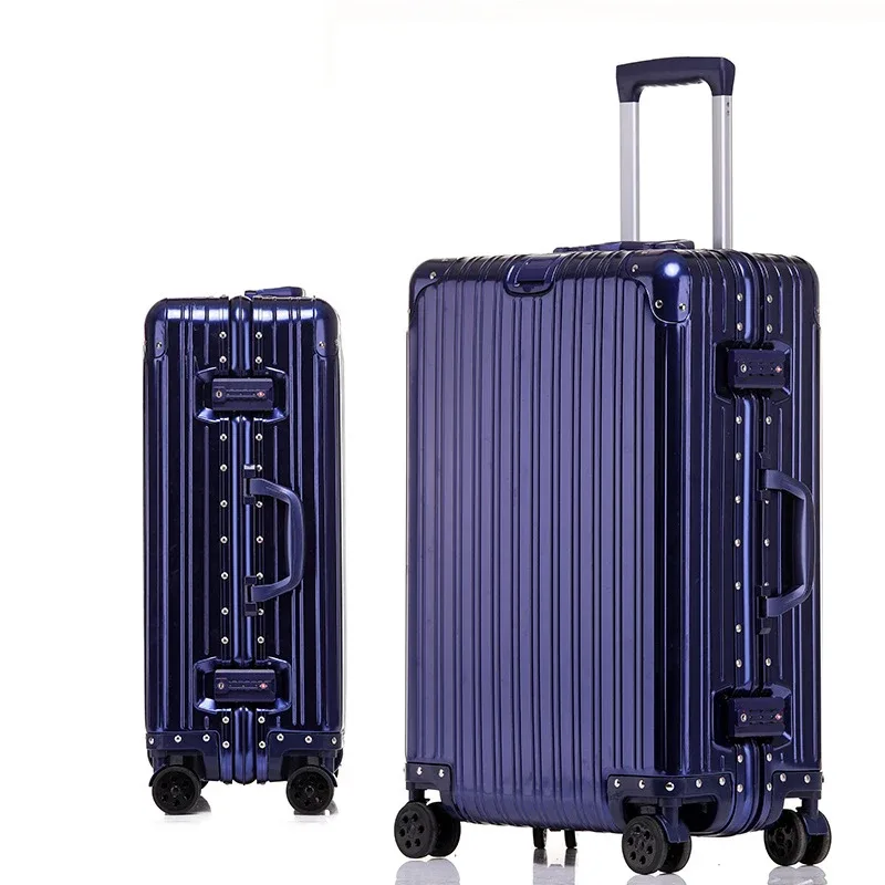 valise de voyage en alliage aluminium-magnésium 20/24/26/29 pouces, valise à roulettes, bagage à main, valise cabine