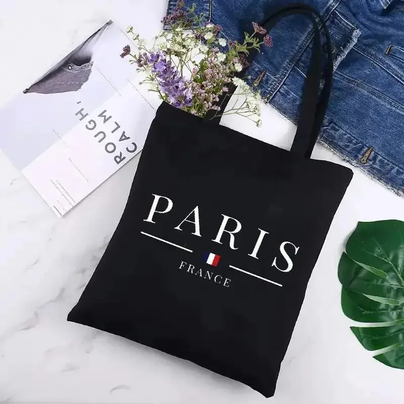 Grand sac fourre-tout Tour Eiffel, idéal pour les cadeaux sur le thème français, imprimé Paris double face avec motif Tour Eiffel, doux et confortable.