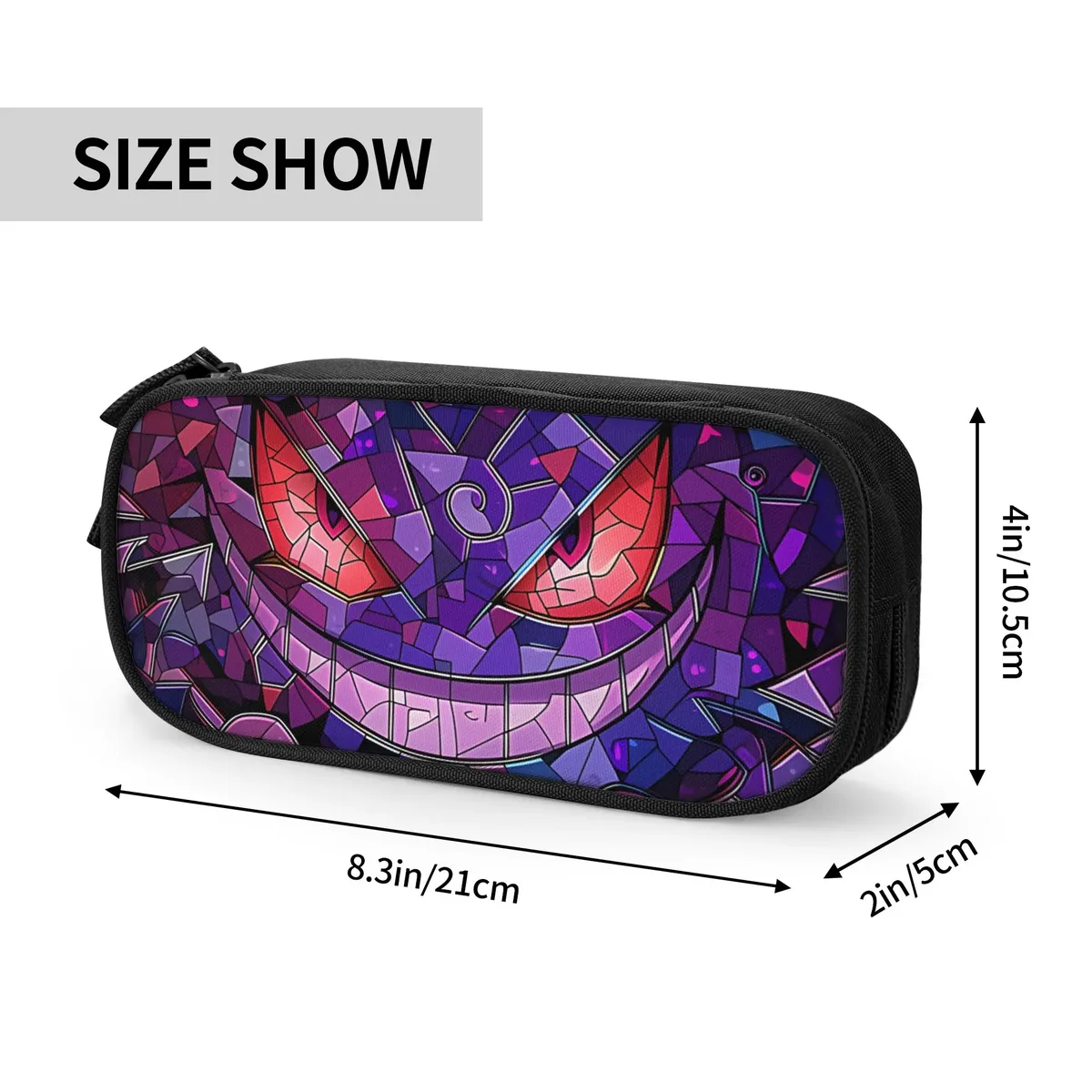 Sacs personnalisés Pokemon Gengar Pumpkin Halloween de grande capacité pour enfants, trousse à crayons scolaire pour garçons et filles