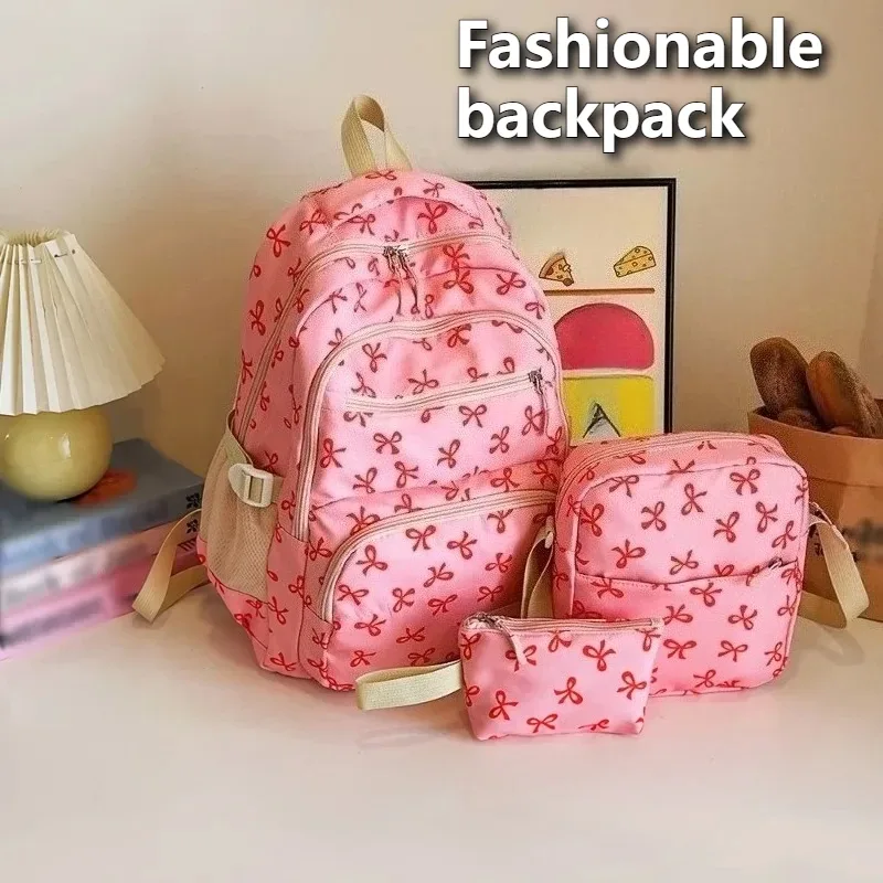 sac à dos fire garena pour l'école, pour adolescents, filles, unisexe, sac à dos de mode galaxy, grande capacité, en nylon, imprimé nœud, sac de voyage