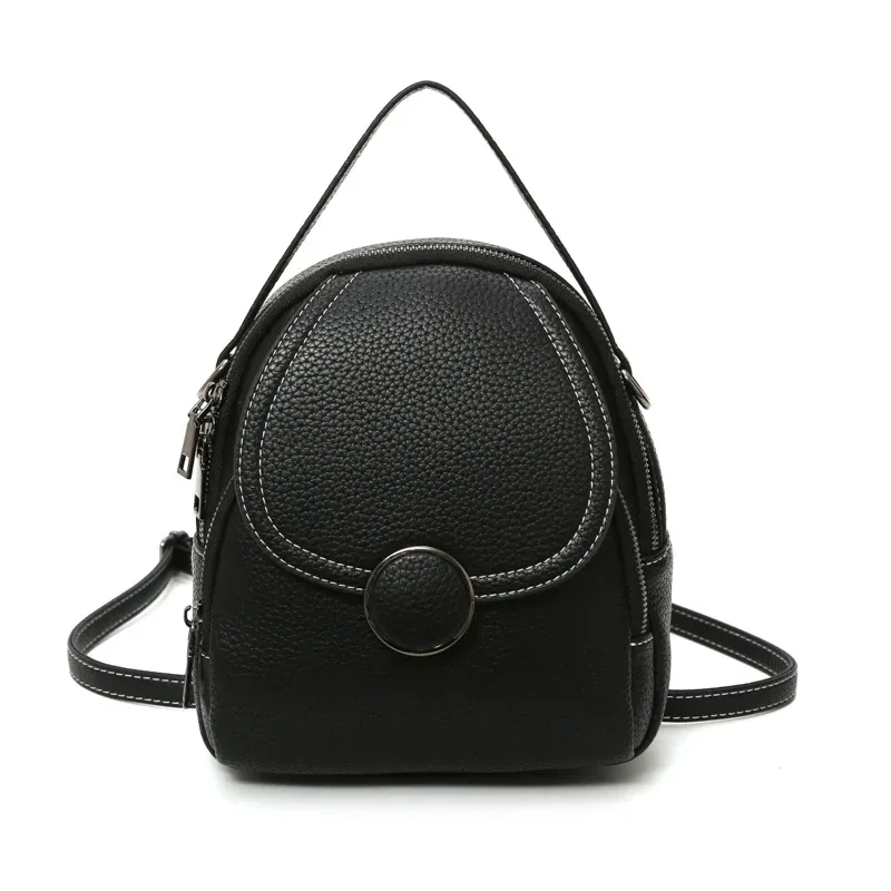 mini sac à dos à rabat, sac à dôme bandoulière convertible décontracté, sac à dos à poignée supérieure en simili cuir (7,87*9,06*3,15) pouces