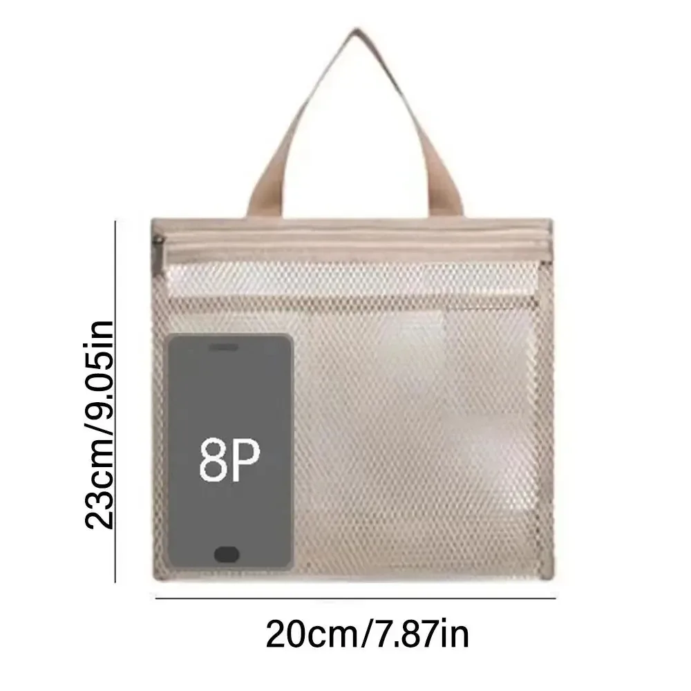 sac de douche de rangement de voyage, sac de toilette de plage, sac à cosmétiques, sac à main en maille, sac de rangement d'articles de toilette pour l'extérieur