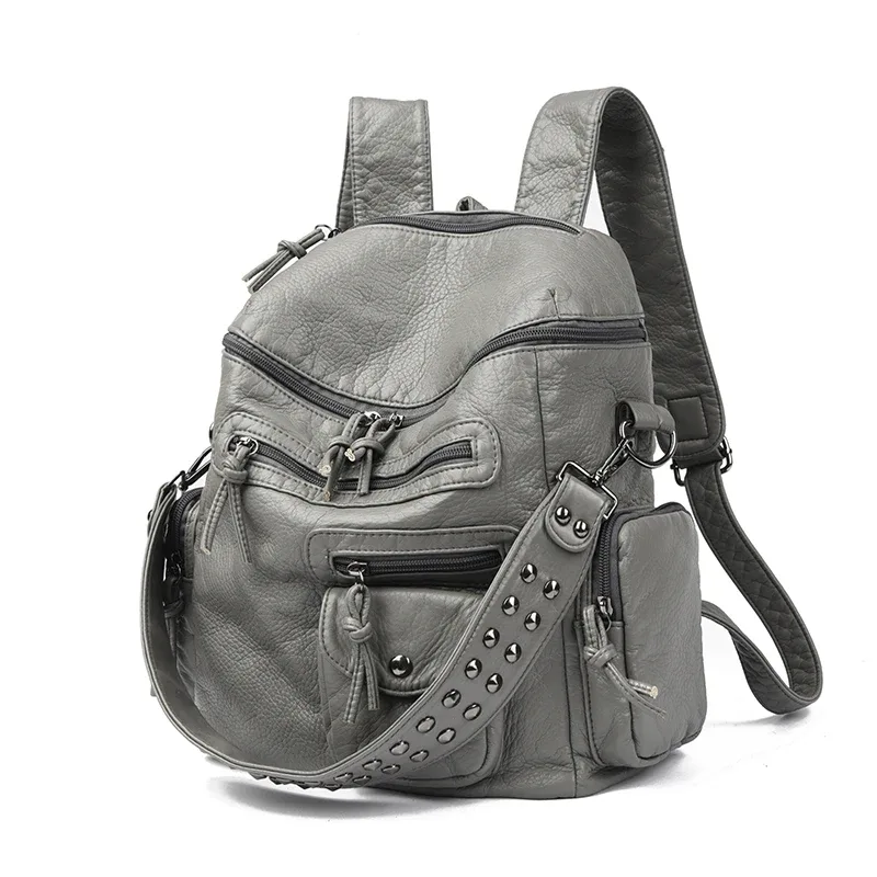 sac à dos à rivets tendance, sac à main à bandoulière multifonctionnel pour femmes, petit sac à dos de voyage pour vêtements de travail quotidiens