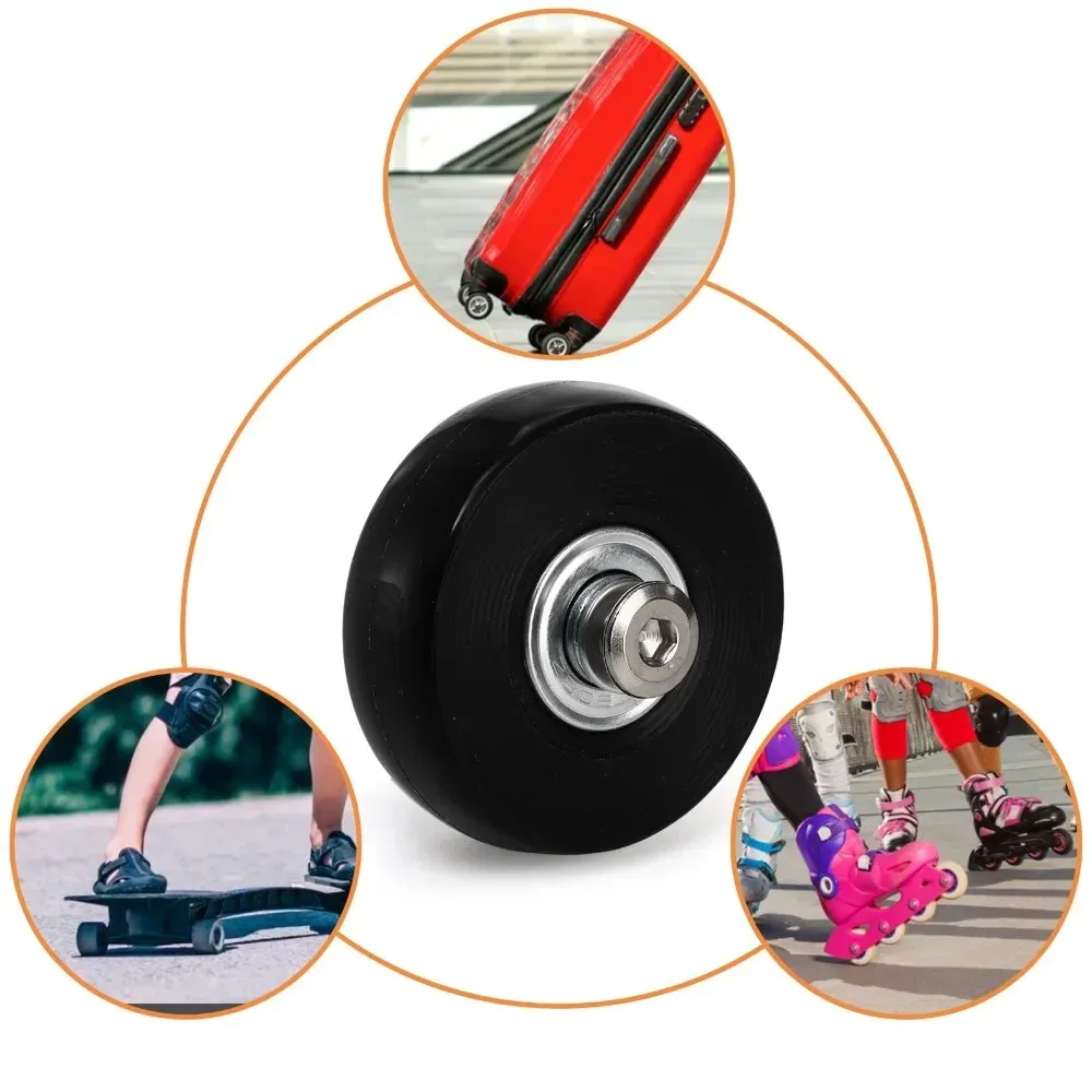 roulettes de remplacement pour réparation silencieuse, universelles et durables, pour bagages de voyage, pièces de valise, essieux coulissants, résistants à l'usure, flexibles