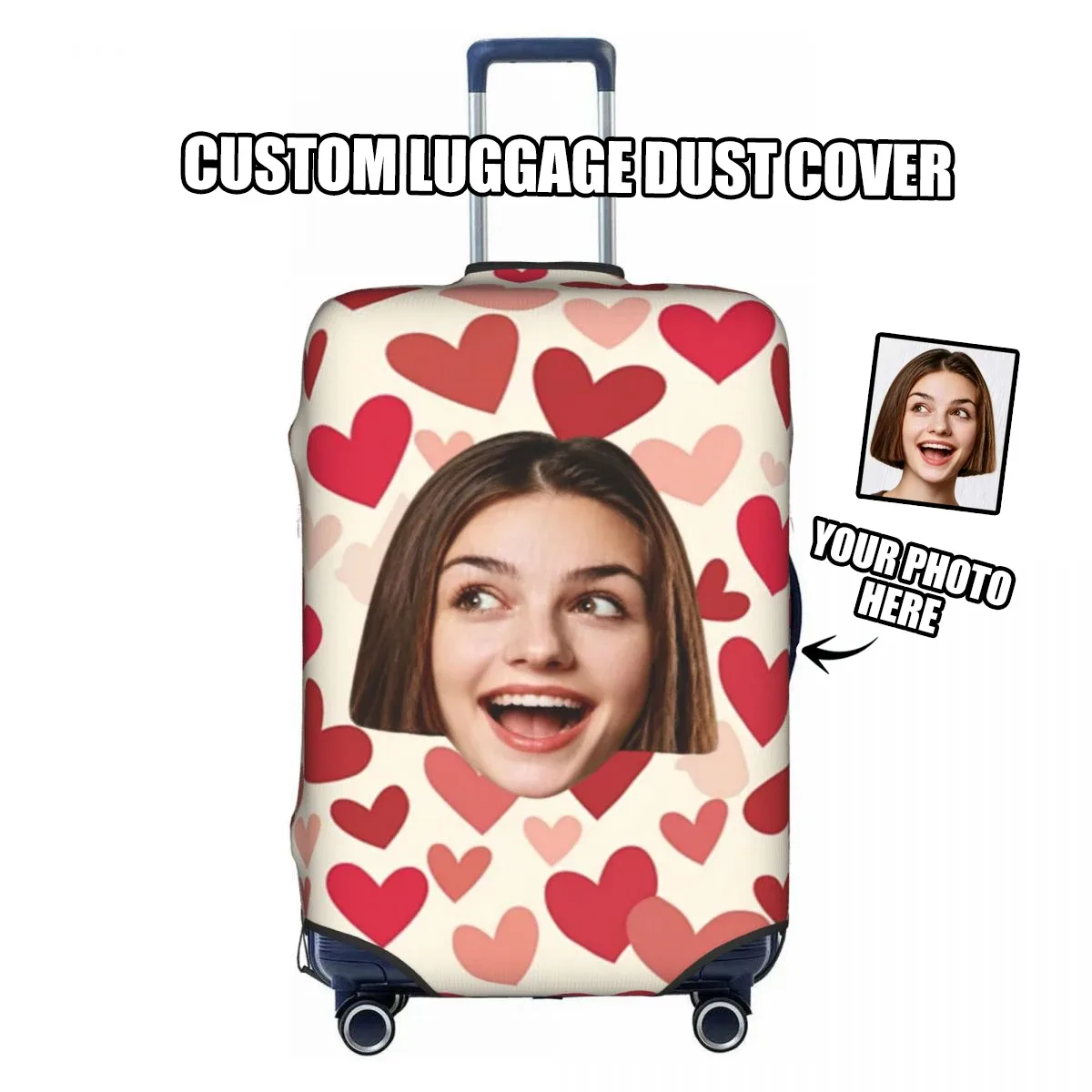 housse de bagage personnalisée avec logo, élastique, votre design ici, housse de protection pour valise de voyage, convient aux valises de 18 à 32 pouces