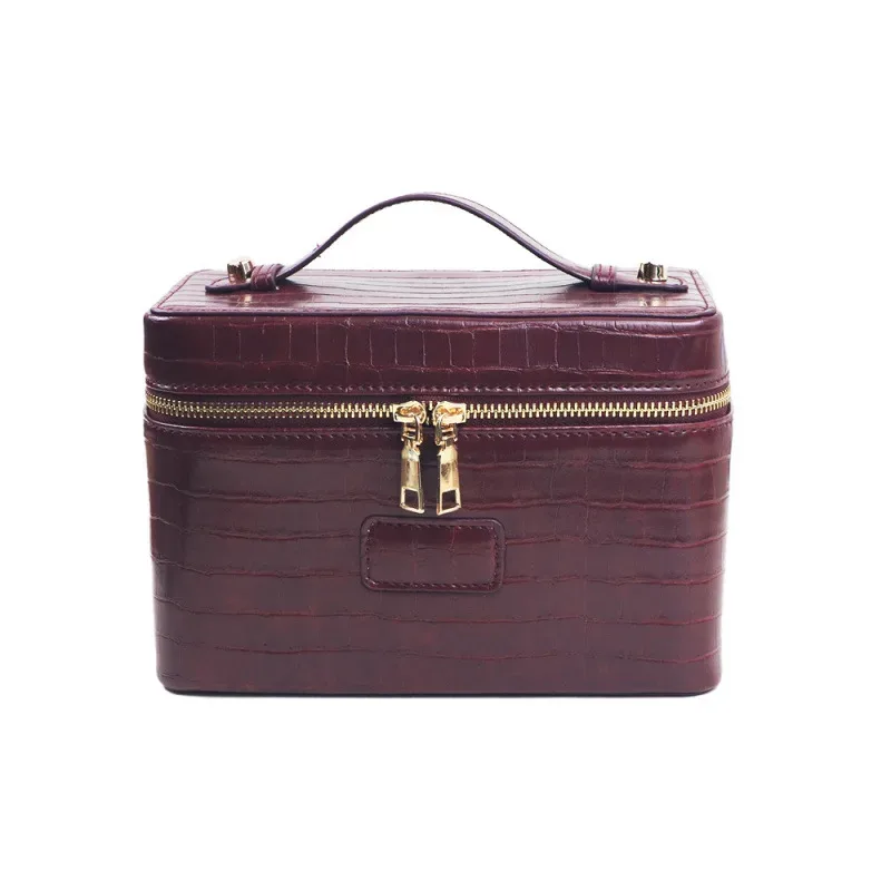 nouvelle trousse de voyage portable en cuir pu grande capacité pour femmes, trousse de maquillage et cosmétiques personnalisable avec logo